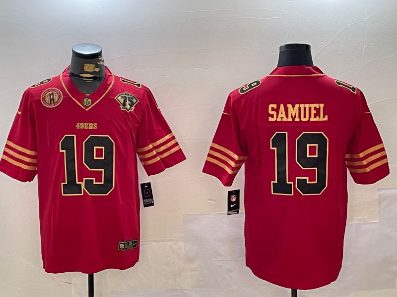Men San Francisco 49ers #19 Samuel Red Gold 2024 Nike Limited NFL Jersey style 12302->san francisco 49ers->NFL Jersey